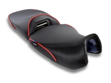 Sargent Cycle Products new Performance Plus 2-pc motorcycle seats for the BMW R 1300 GSA with DTX, Gripzones, and Racing Red Welt, Regular Height Front seat..